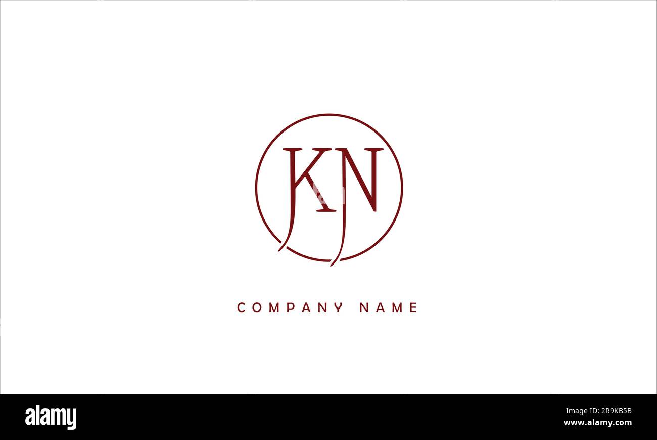 KN, NK Abstract Letters Logo Monogram Stock Vector
