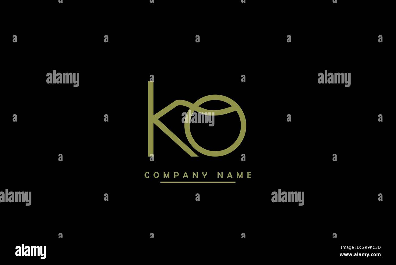 KO, OK Abstract Letters Logo Monogram Stock Vector