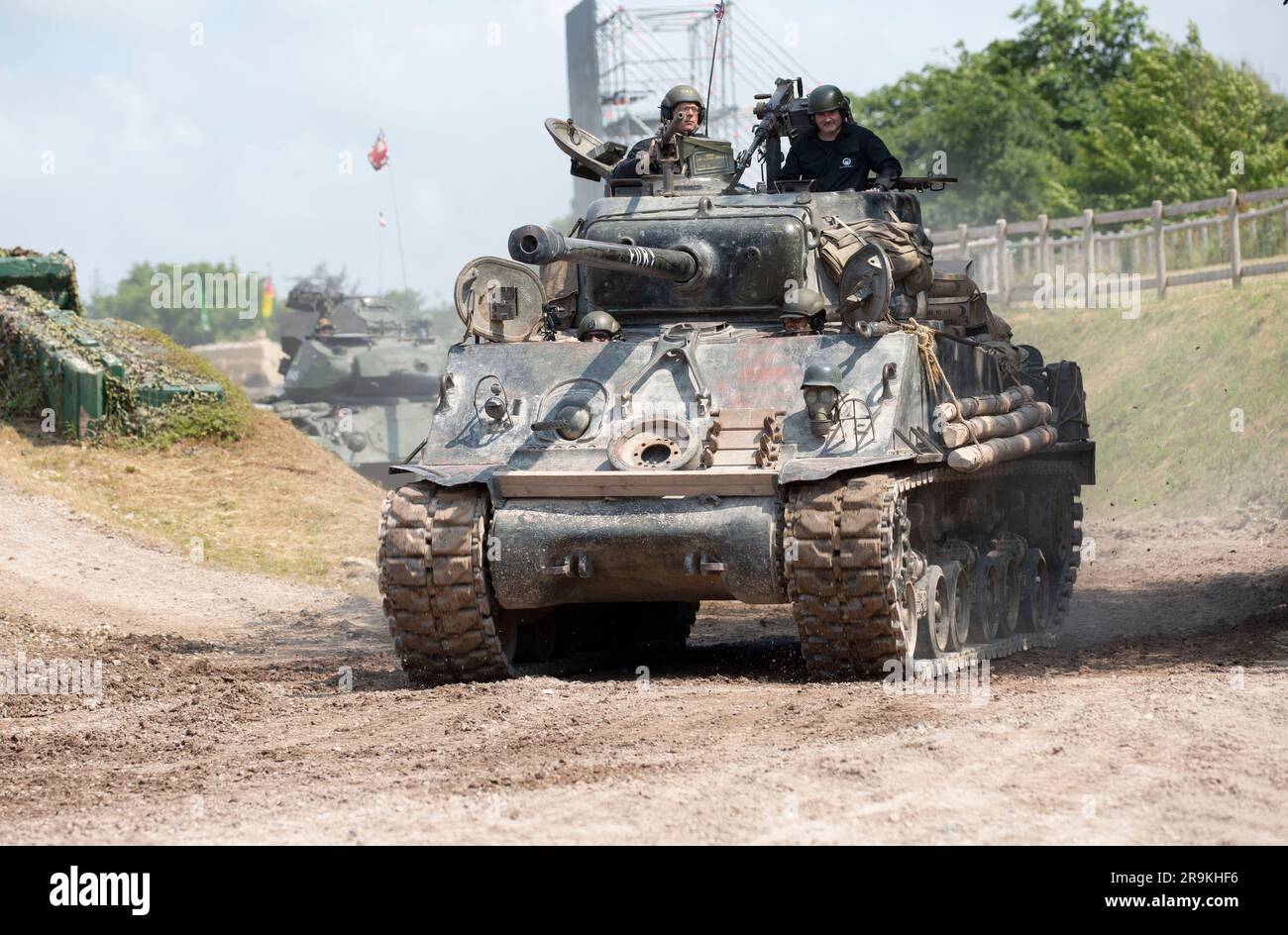 M4A3(76)W HVSS Sherman Tank, Tankfest 2023, Bovington, UK Stock Photo