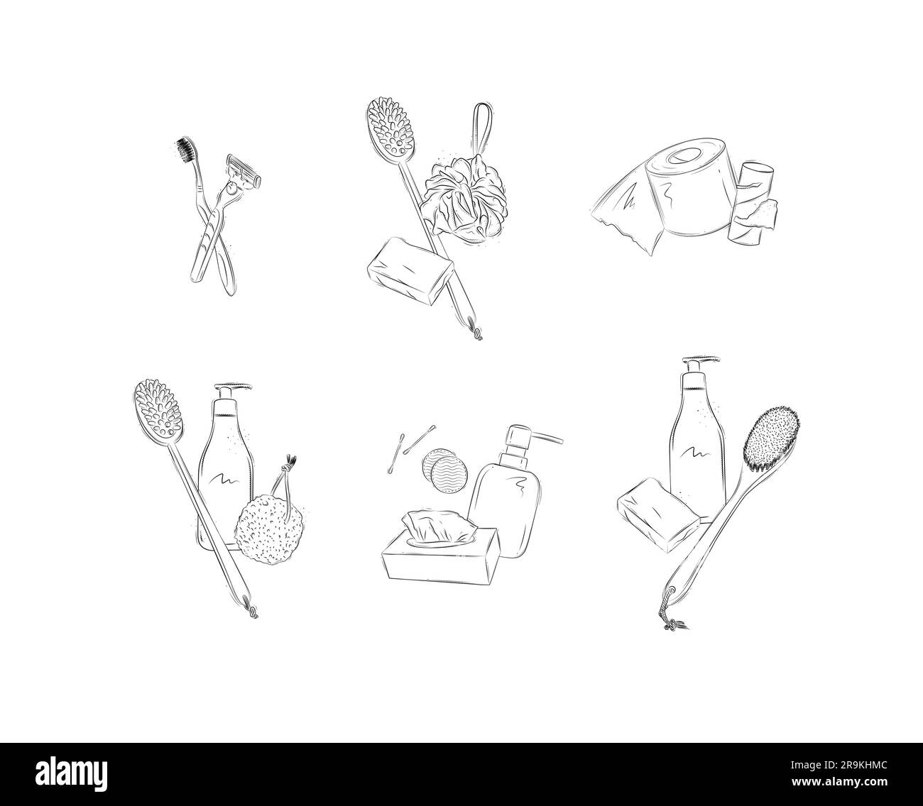 Hygiene bathroom accessories compositions with elements toothbrush