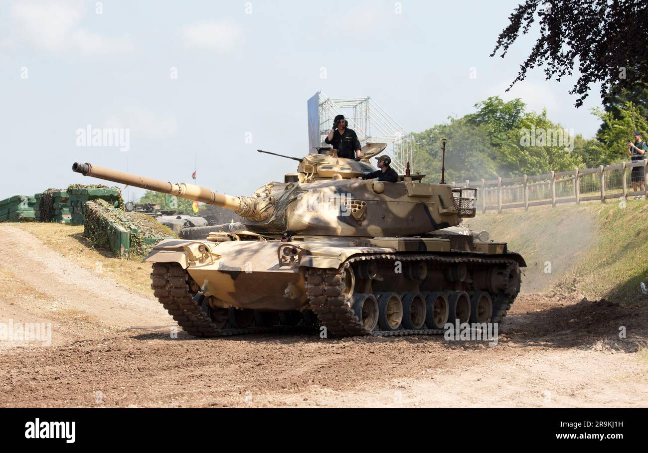 M60 American second-generation main battle tank (MBT), standardized as Tank, Combat, Full Tracked: 105-mm Gun, M60. Tankfest 23, Bovington, UK Stock Photo