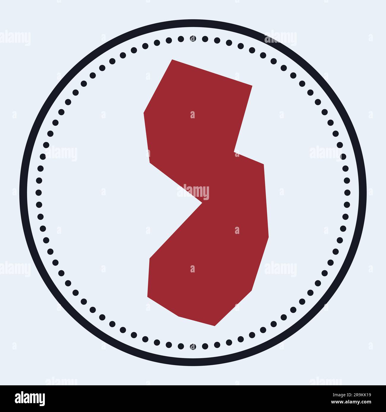 New Jersey round stamp. Round logo with us state map and title. Stylish