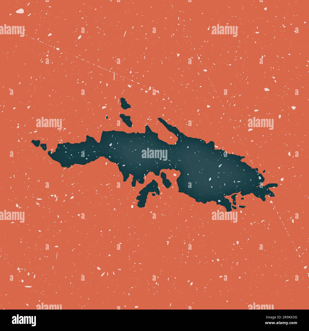 Saint Thomas vintage map. Grunge map of the island with distressed ...