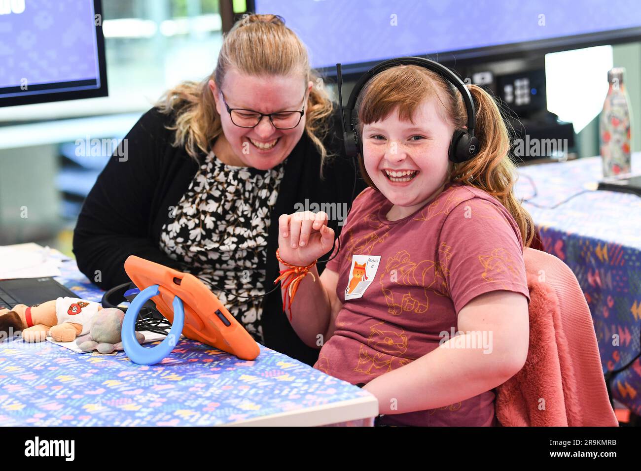 Brisbane, Australia. 26th June, 2023. Erica and Anastasia Mealy pose for a photograph during a