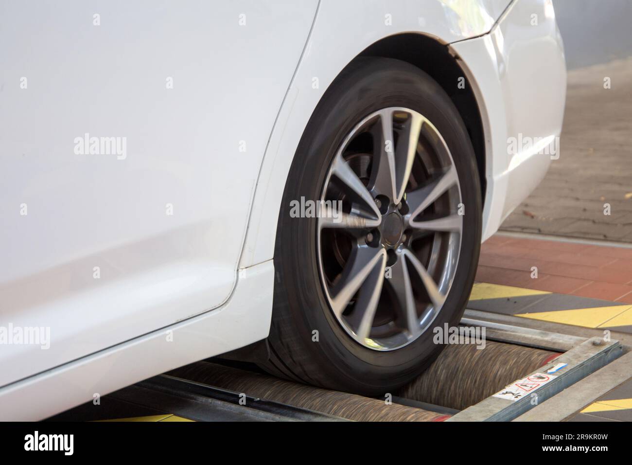 Car on the brake test bench (brake test Stock Photo Alamy Car on the brake test bench (brake test Stock Photo Alamy