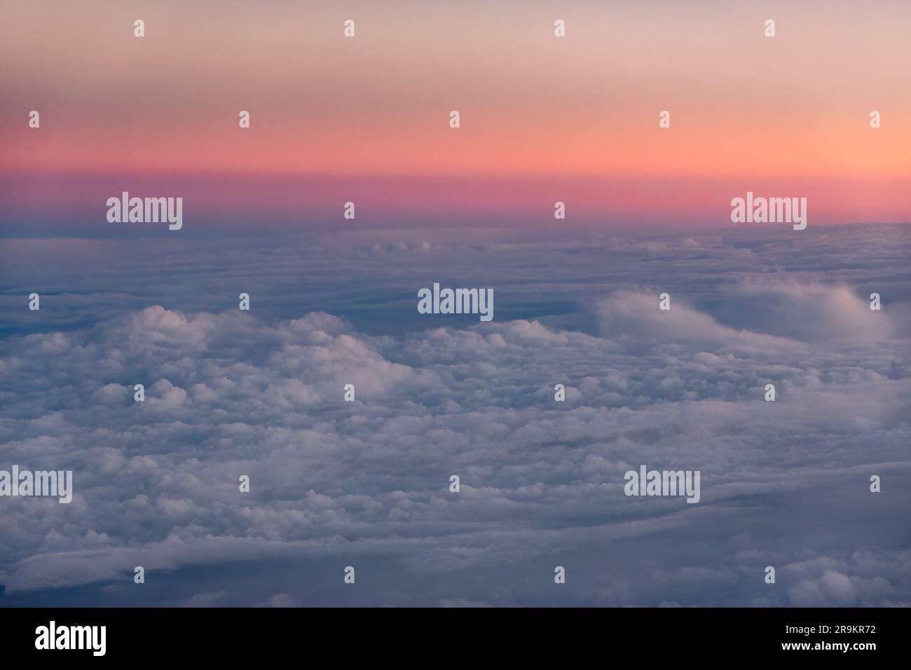 Clouds over Pacific Ocean at sunset. Stock Photo