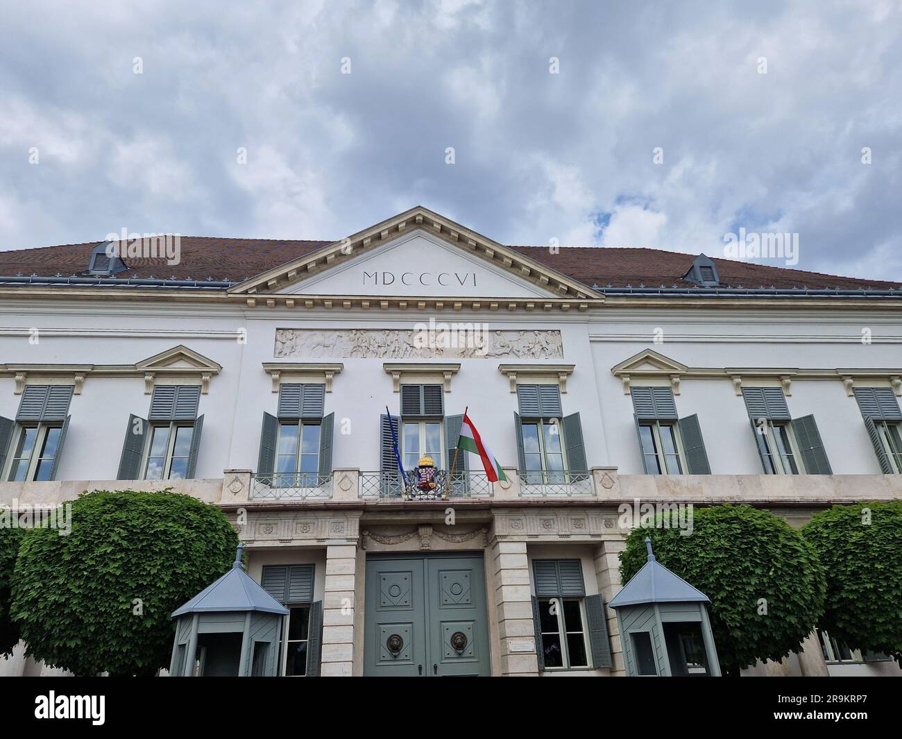 Budapest, Hungary - 05.20, 2023: Sándor Palace (Sandor-palota) is the official residence of the President of Hungary, and the seat of the Office of th Stock Photo