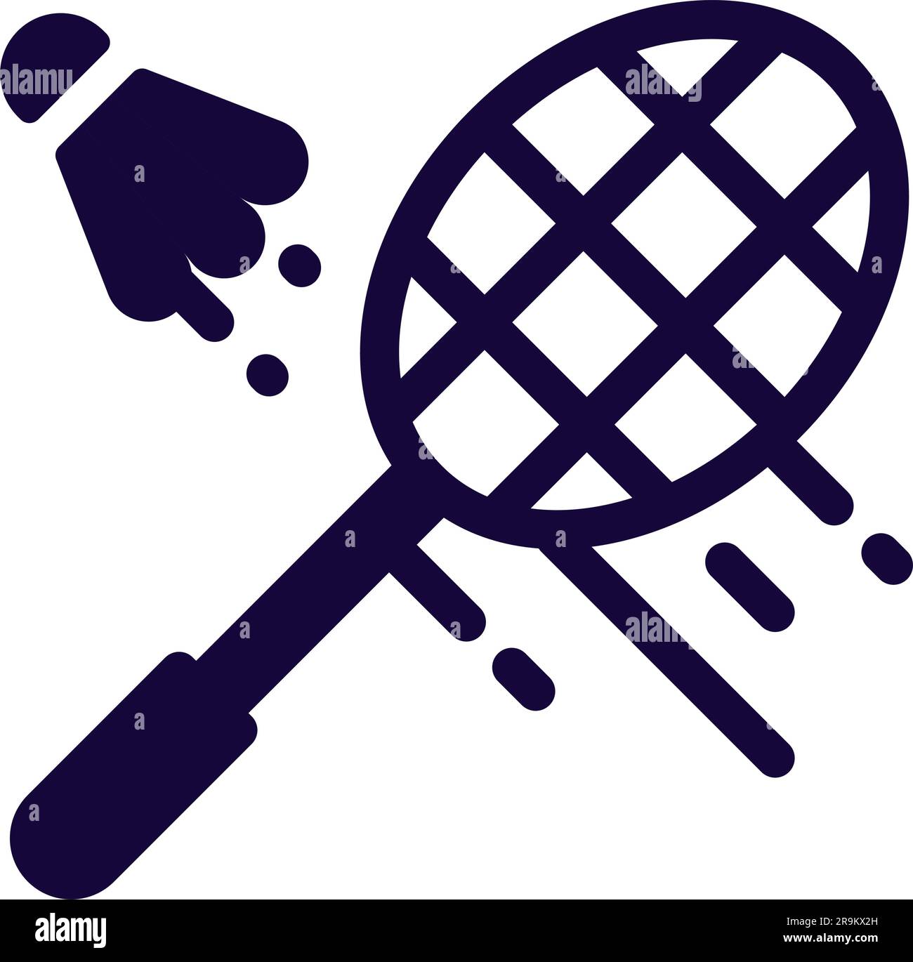 Isolated monochrome badminton racket and shuttlecock icon Vector Stock ...