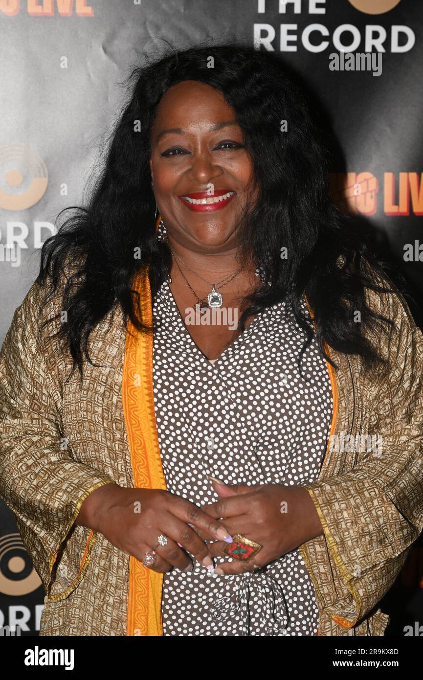 Riverside Studios, London, UK. 27th June, 2023. Kym Mazelle is an American singer attends the Press night of Tarantino Live: Fox Force Five and the Tyranny of Evil Men at Riverside Studios Credit: See Li/Picture Capital/Alamy Live News Stock Photo