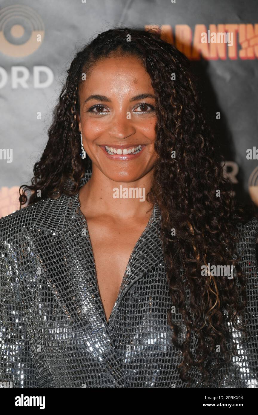 Riverside Studios, London, UK. 27th June, 2023. Jocelyn Thompson-Rule is a Personal Trainer and Sports Therapist attends the Press night of Tarantino Live: Fox Force Five and the Tyranny of Evil Men at Riverside Studios Credit: See Li/Picture Capital/Alamy Live News Stock Photo
