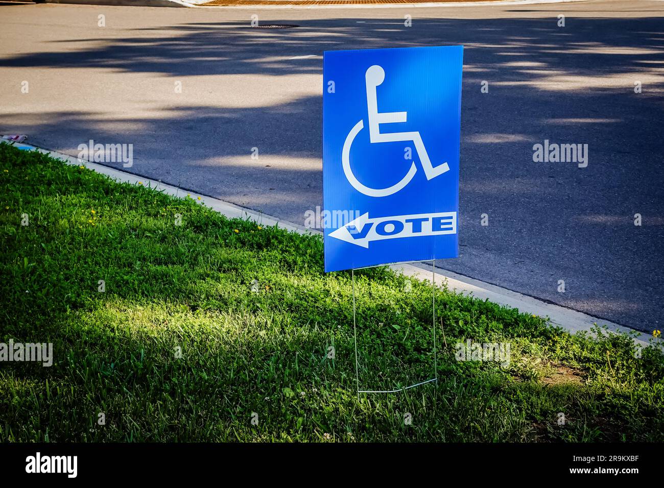 Disability vote sign Stock Photo