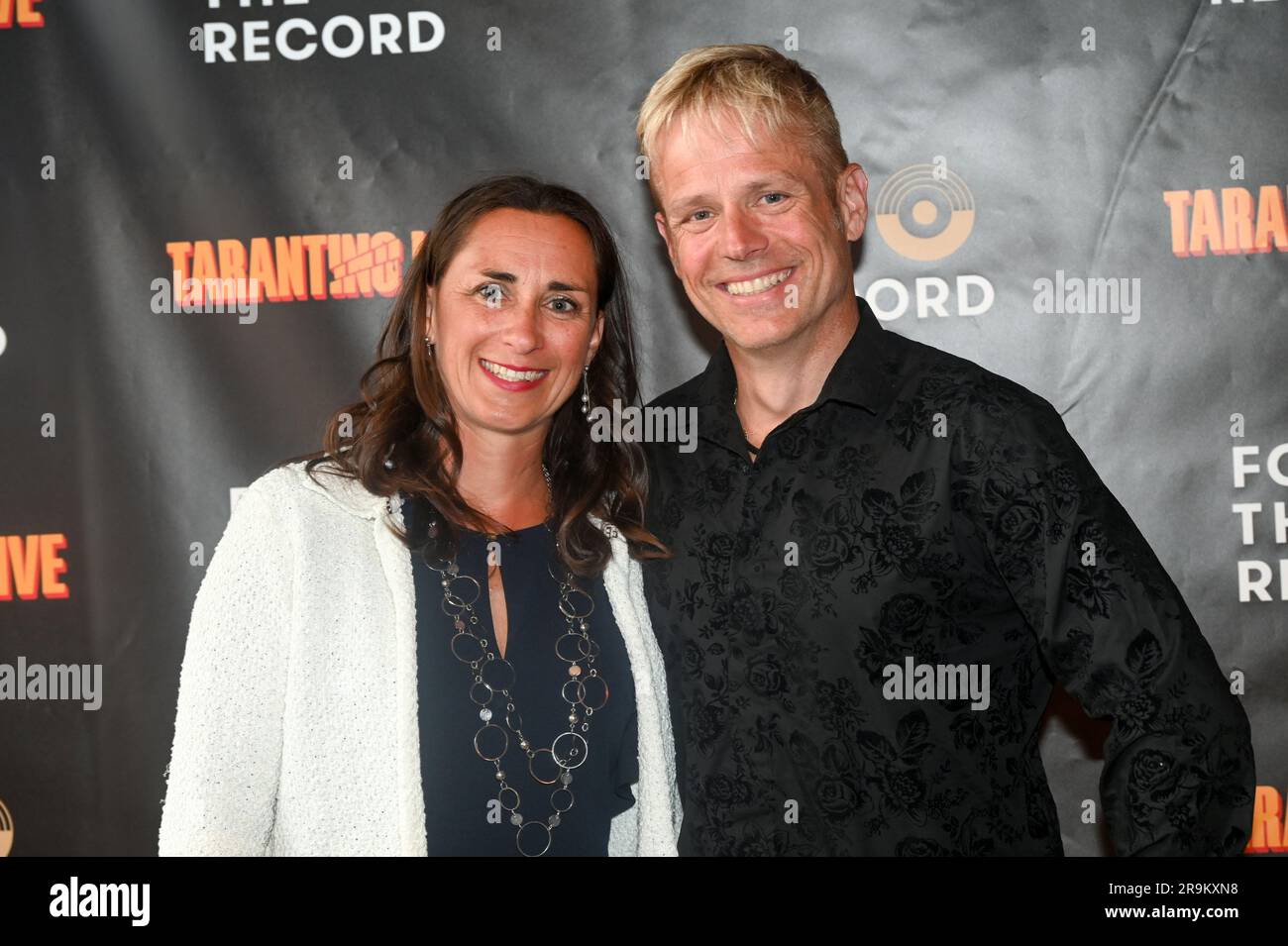 Riverside Studios, London, UK. 27th June, 2023. Tobias Heinze of the Peloton Instructor attends the Press night of Tarantino Live: Fox Force Five and the Tyranny of Evil Men at Riverside Studios Credit: See Li/Picture Capital/Alamy Live News Stock Photo