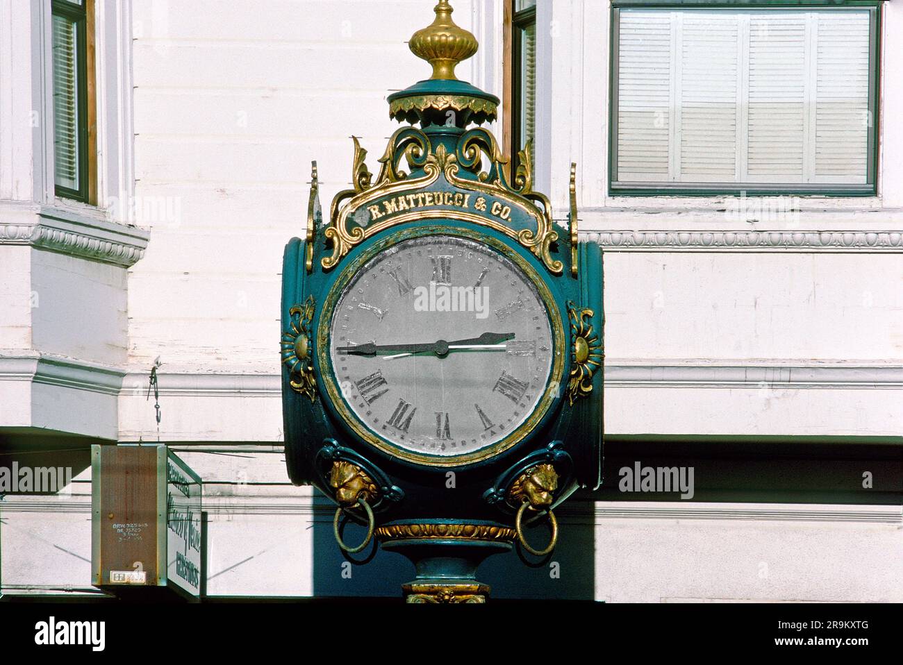 Landmark Clock in North Beach, San Francisco, California Stock Photo