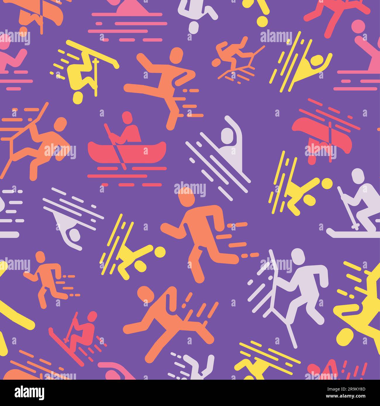 Colored seamless pattern background with sport icons Vector Stock ...