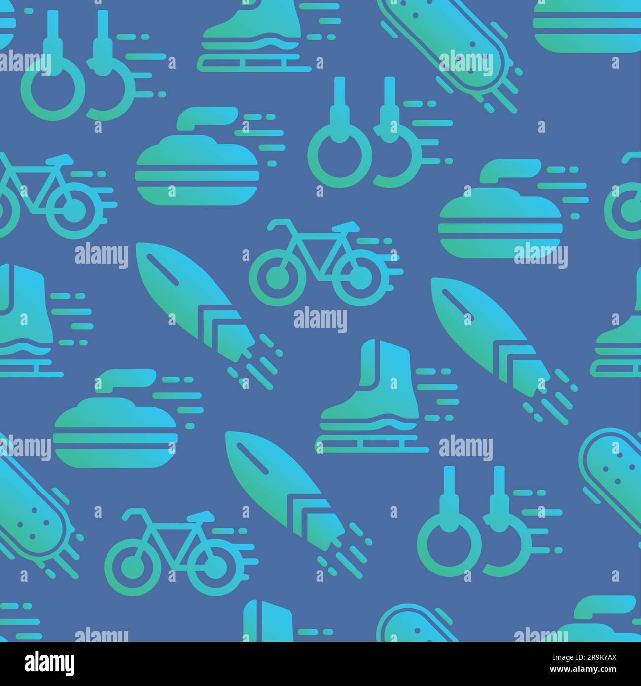 Colored seamless pattern background with sport icons Vector Stock Vector