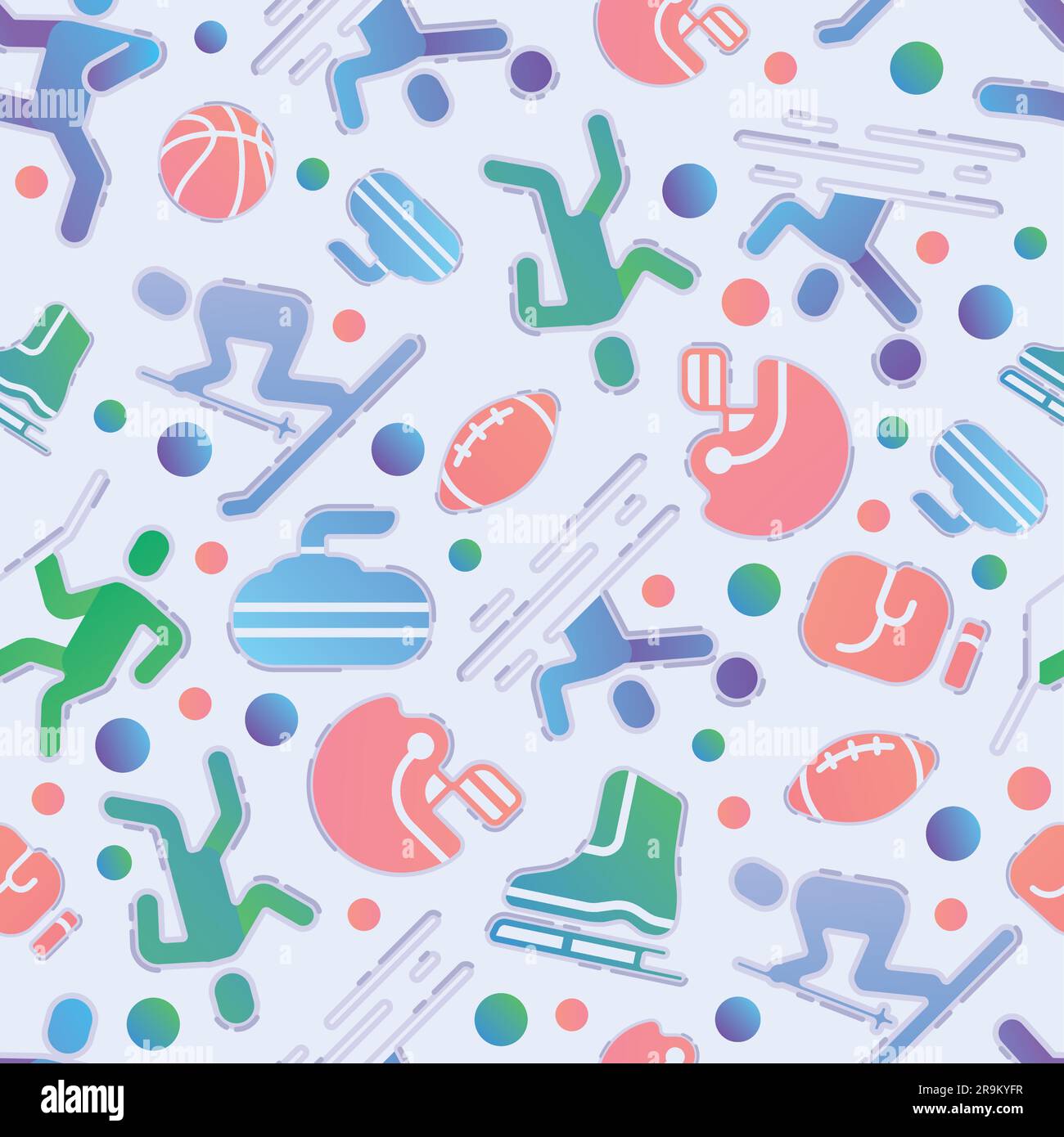 Colored seamless pattern background with sport icons Vector Stock ...