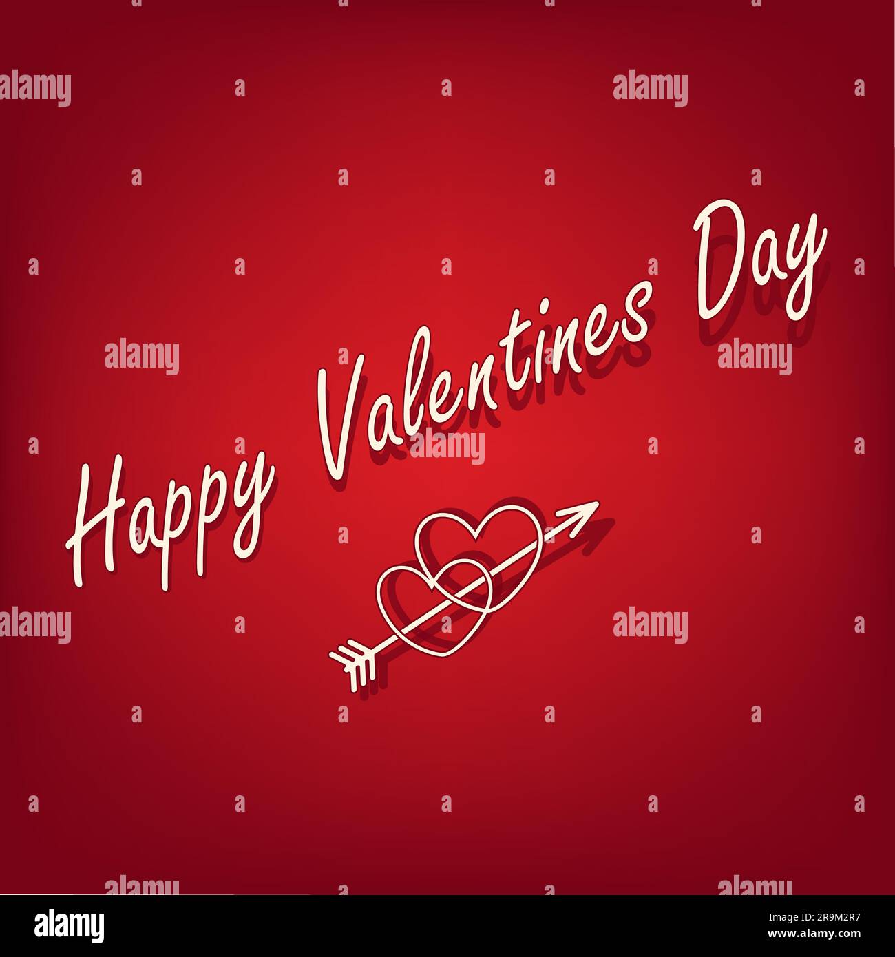Happy Valentines Day design for with lettering, arrow and hearts in ...