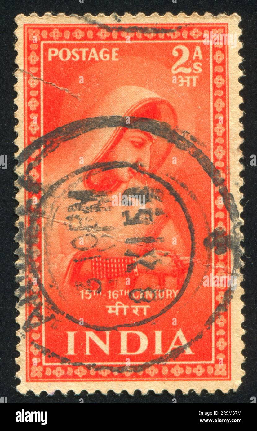 Ins Rajput Stamp INDIA - CIRCA 1953: stamp printed by India, shows Meera, Rajput ...