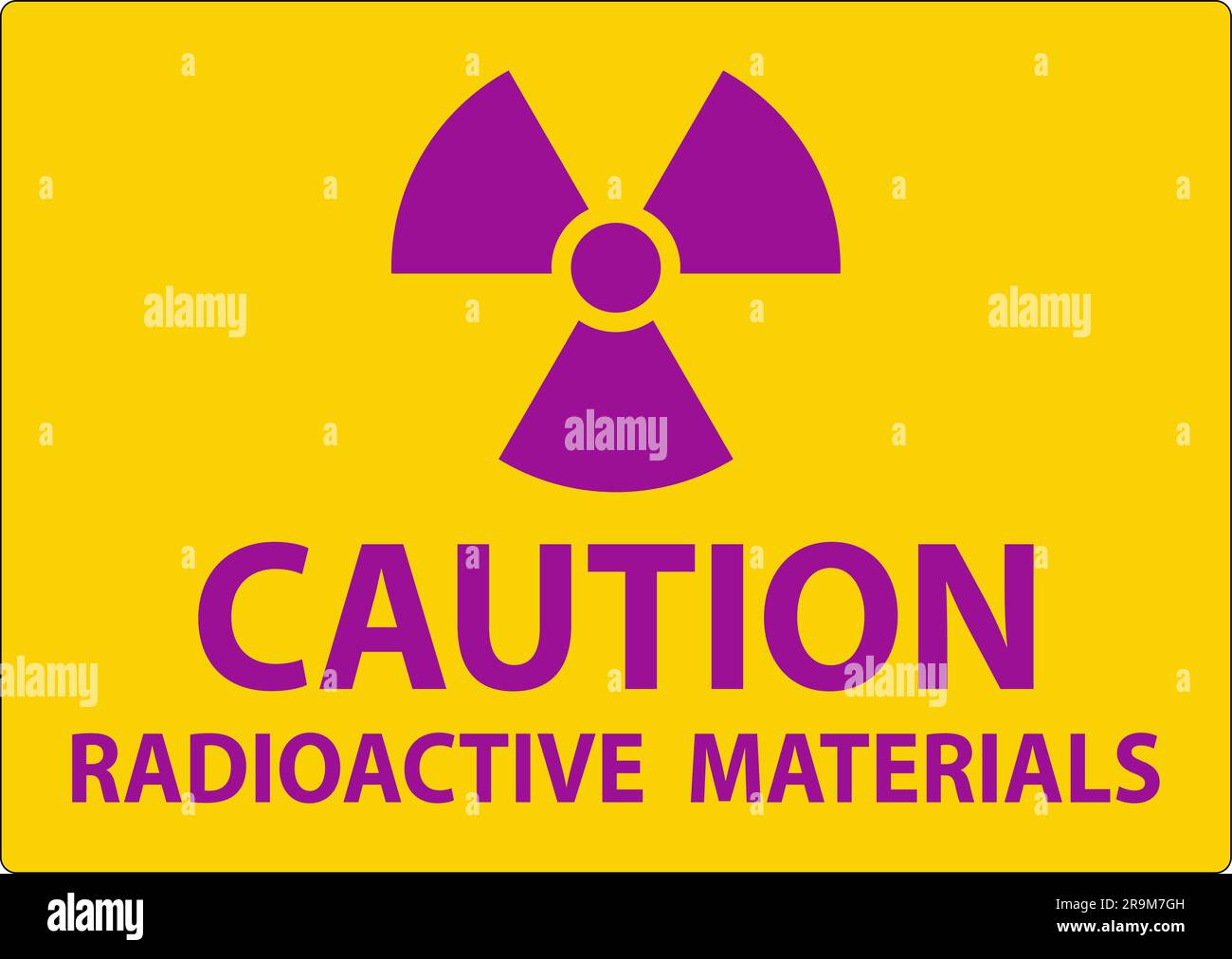 Caution Radioactive Material On White Background Stock Vector