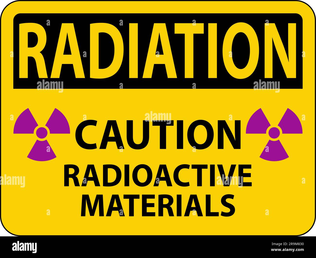 Radiation Warning Sign Caution Radioactive Materials Stock Vector Image