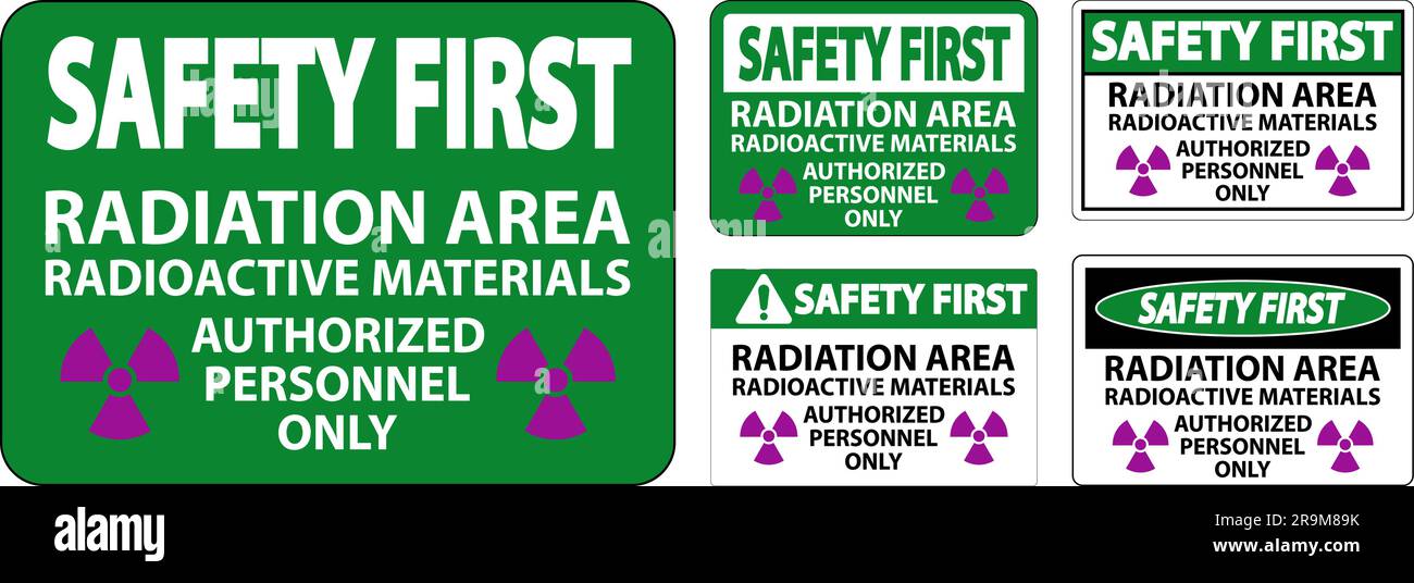Radiation Safety First Sign Caution Radiation Area, Radioactive