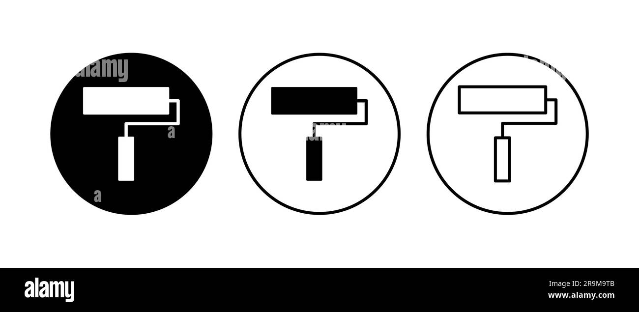 Paint icon set. paint brush icon vector. paint roller icon vector Stock