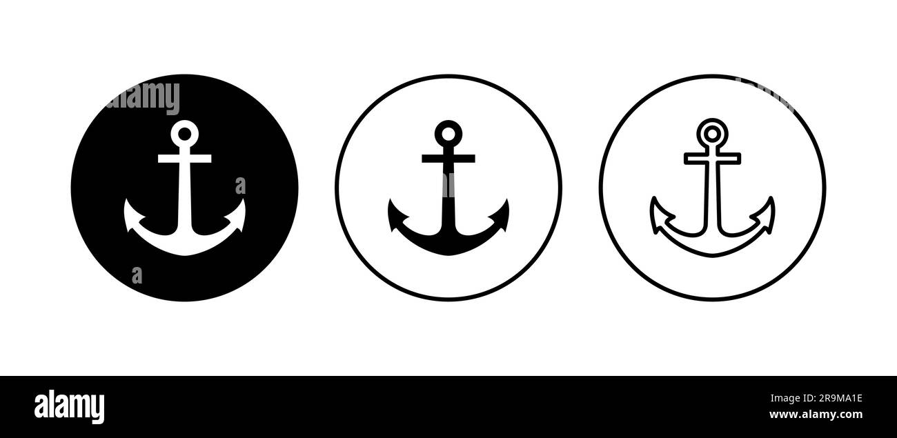 Anchor icon set. Anchor symbol logo. Anchor marine icon Stock Vector ...