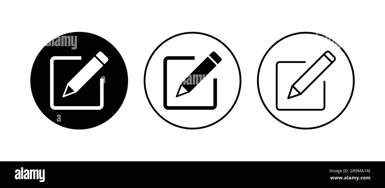 Edit icon set. edit document icon. edit text icon. pencil. sign up Stock Vector