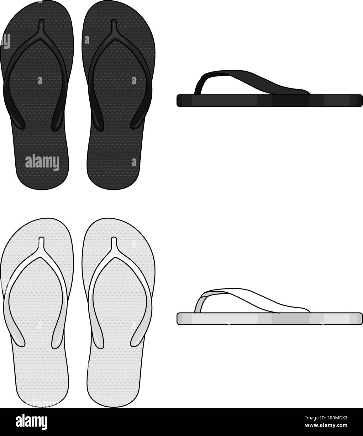 Beach sandals ( Flip Flops ) template vector illustration set Stock ...