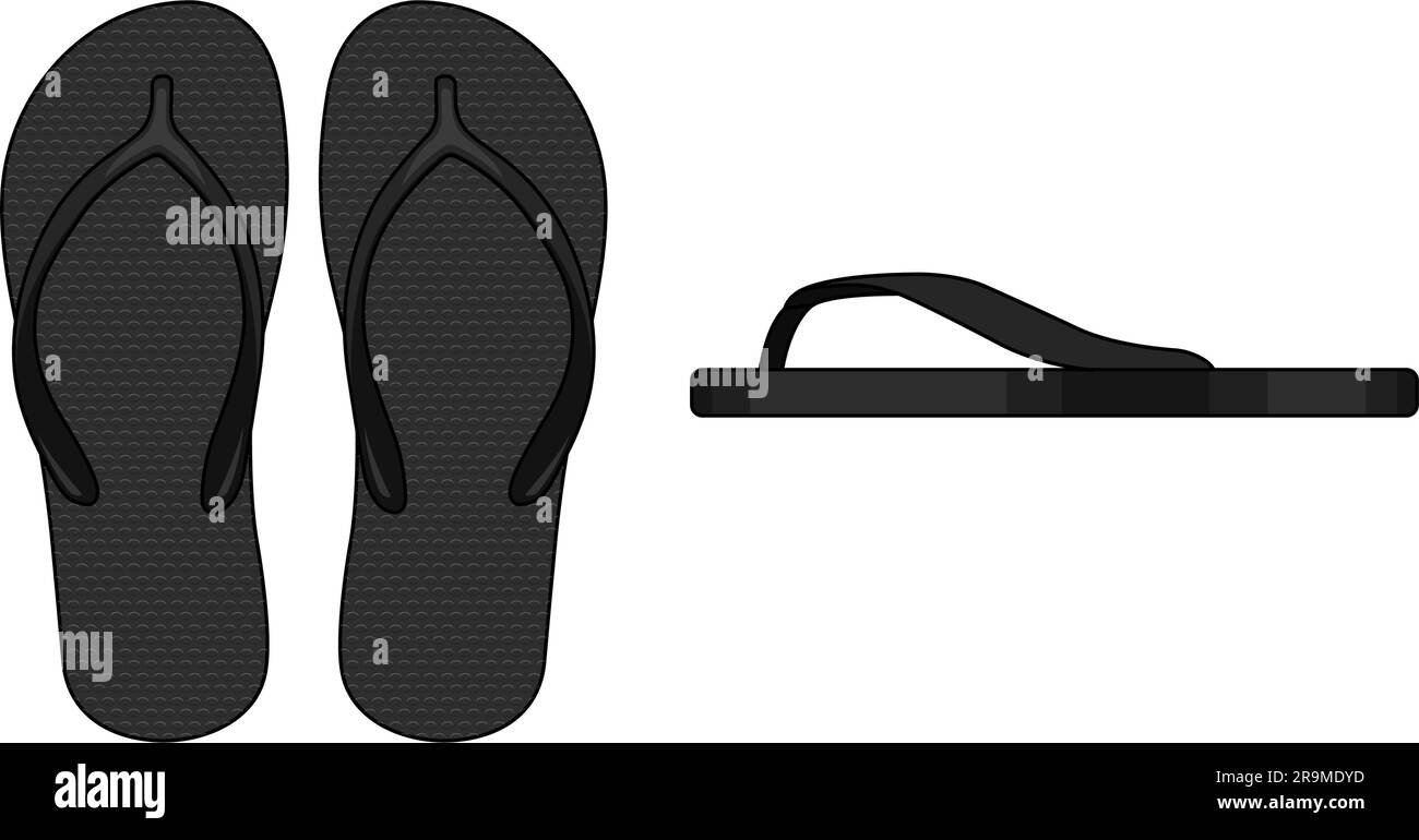 Beach sandals ( Flip Flops ) template vector illustration set Stock Vector