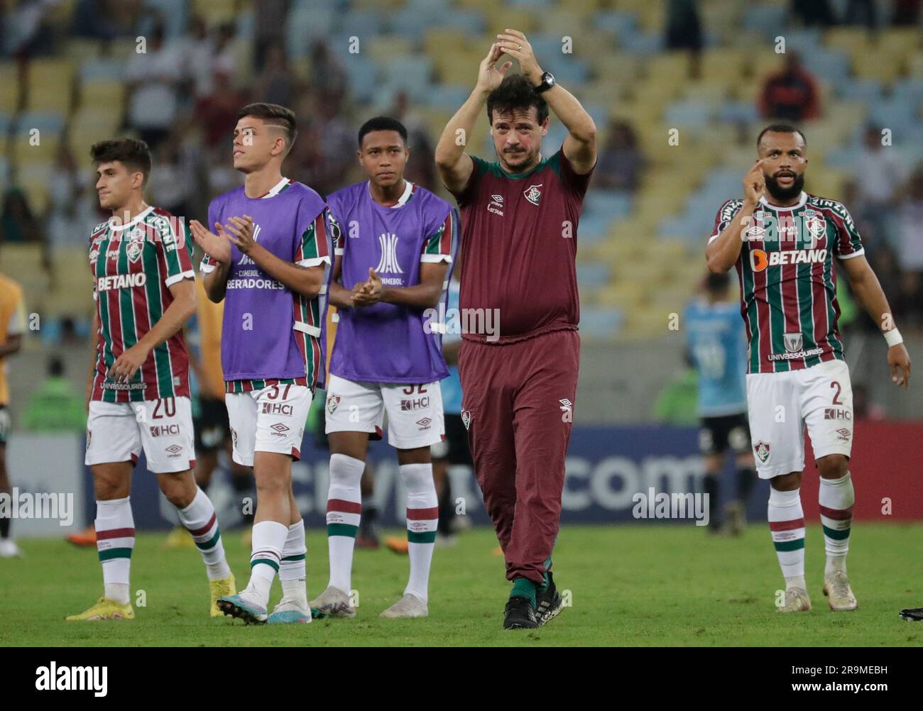 Andre of Brazil's Fluminense heads the ball during a Copa Libertadores  Group D soccer match against Peru's Sporting Cristal at Maracana stadium in  Rio de Janeiro, Brazil, Tuesday, June 27, 2023. (AP