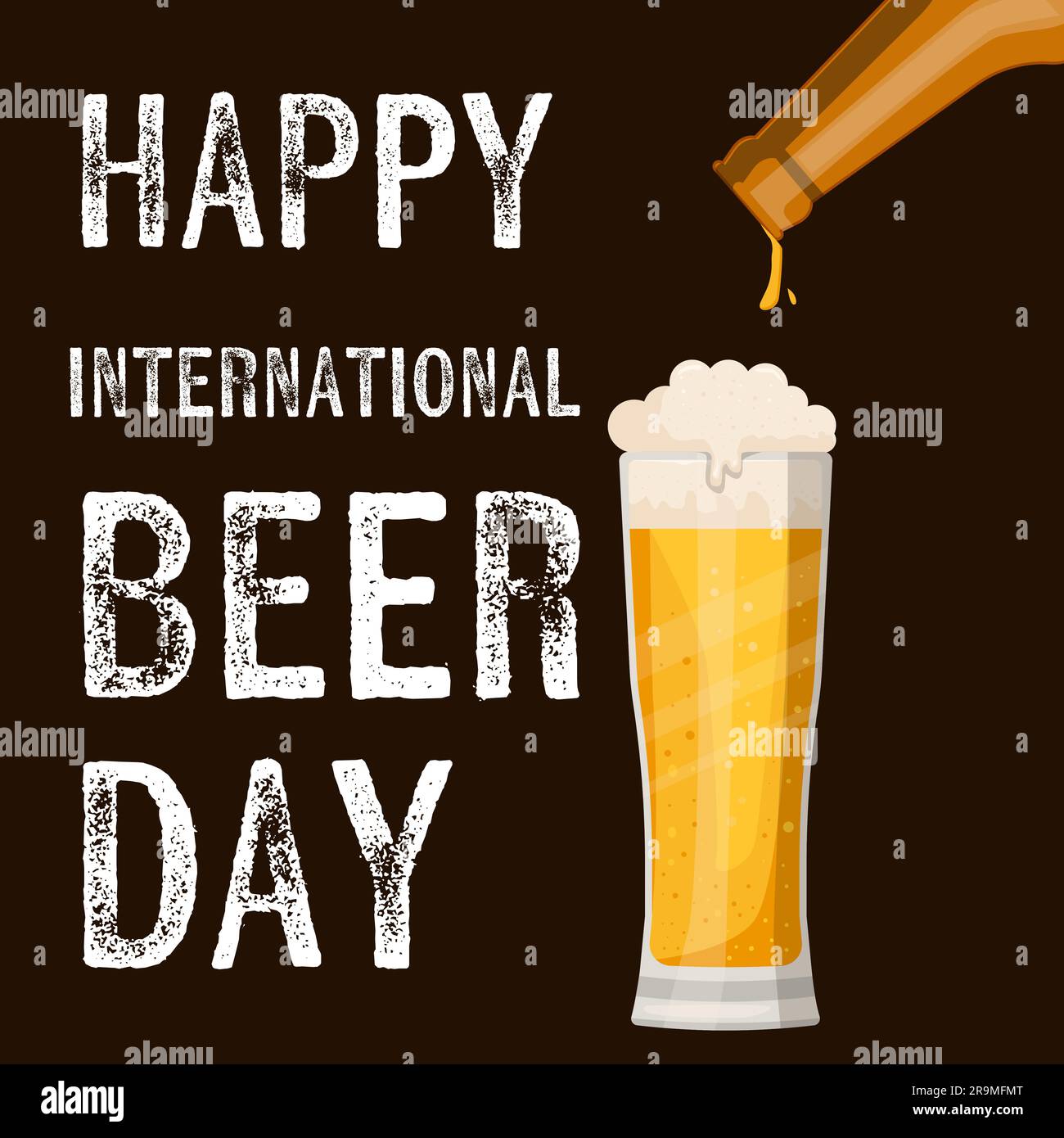 vector design international beer day illustration with a glass full of ...