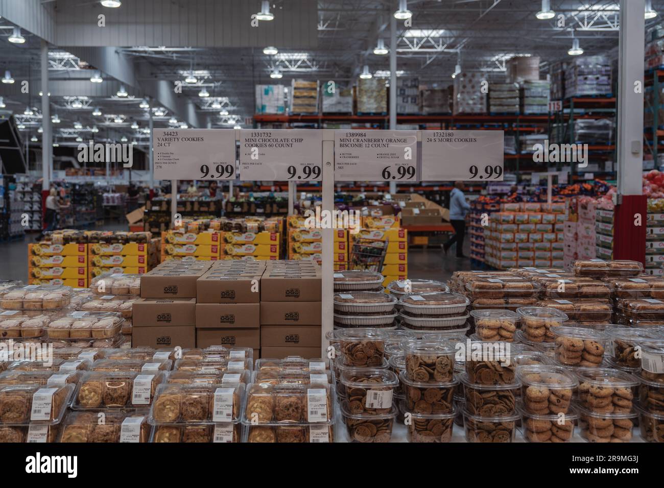 Customers seen shopping at Costco. The photo provide a visual glimpse