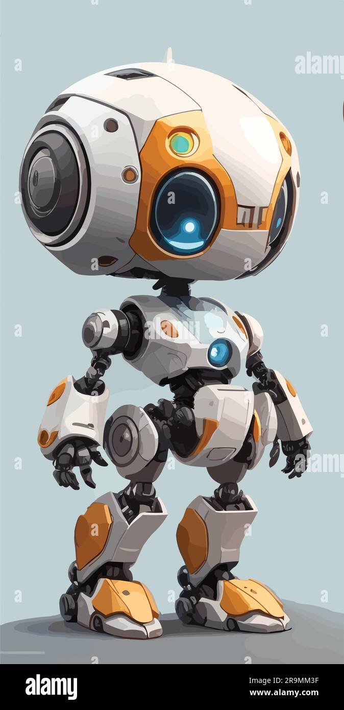 realistic vector art of cute small robot Stock Vector Image & Art - Alamy