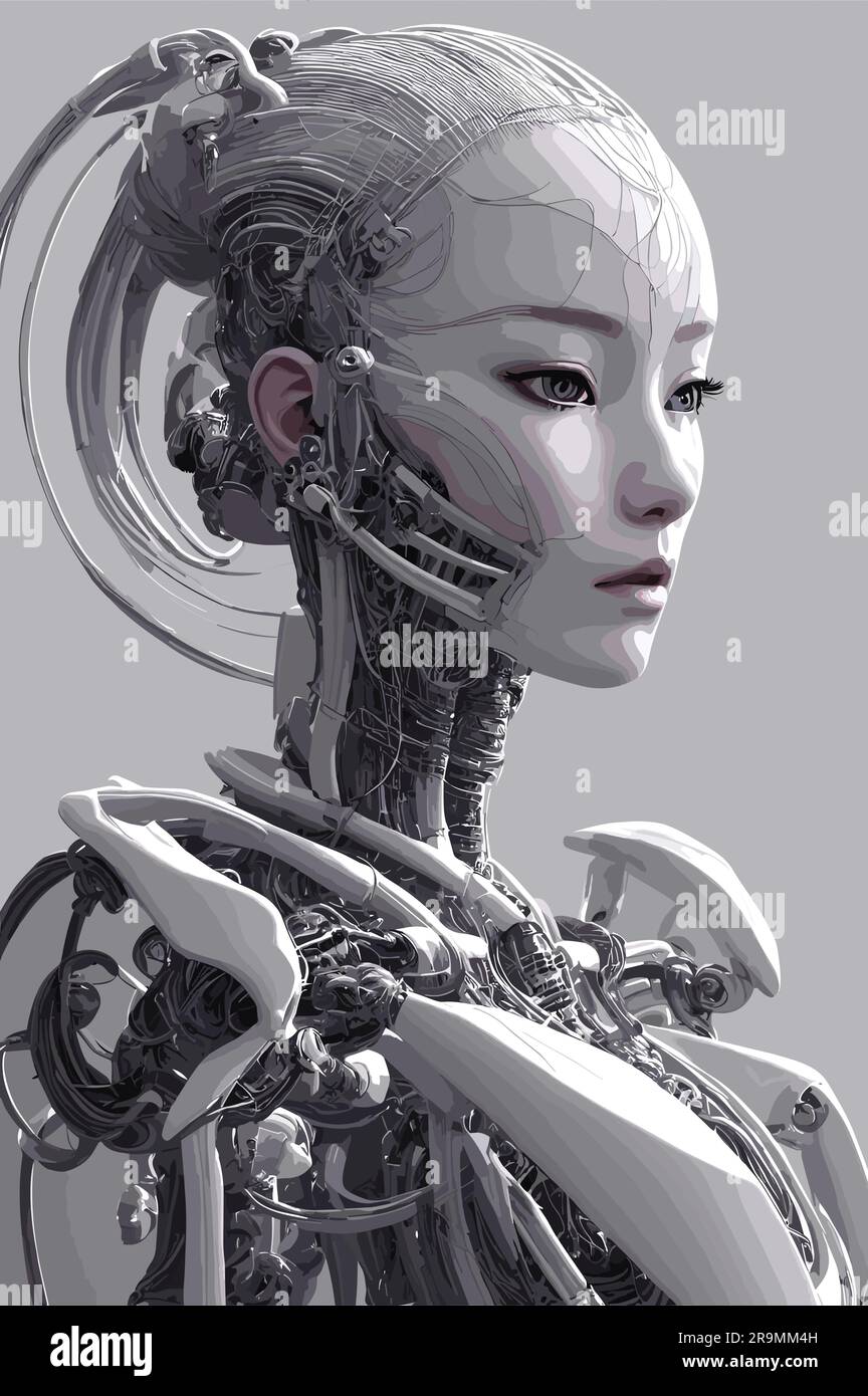 Female robot sci fi model Stock Vector Images - Alamy
