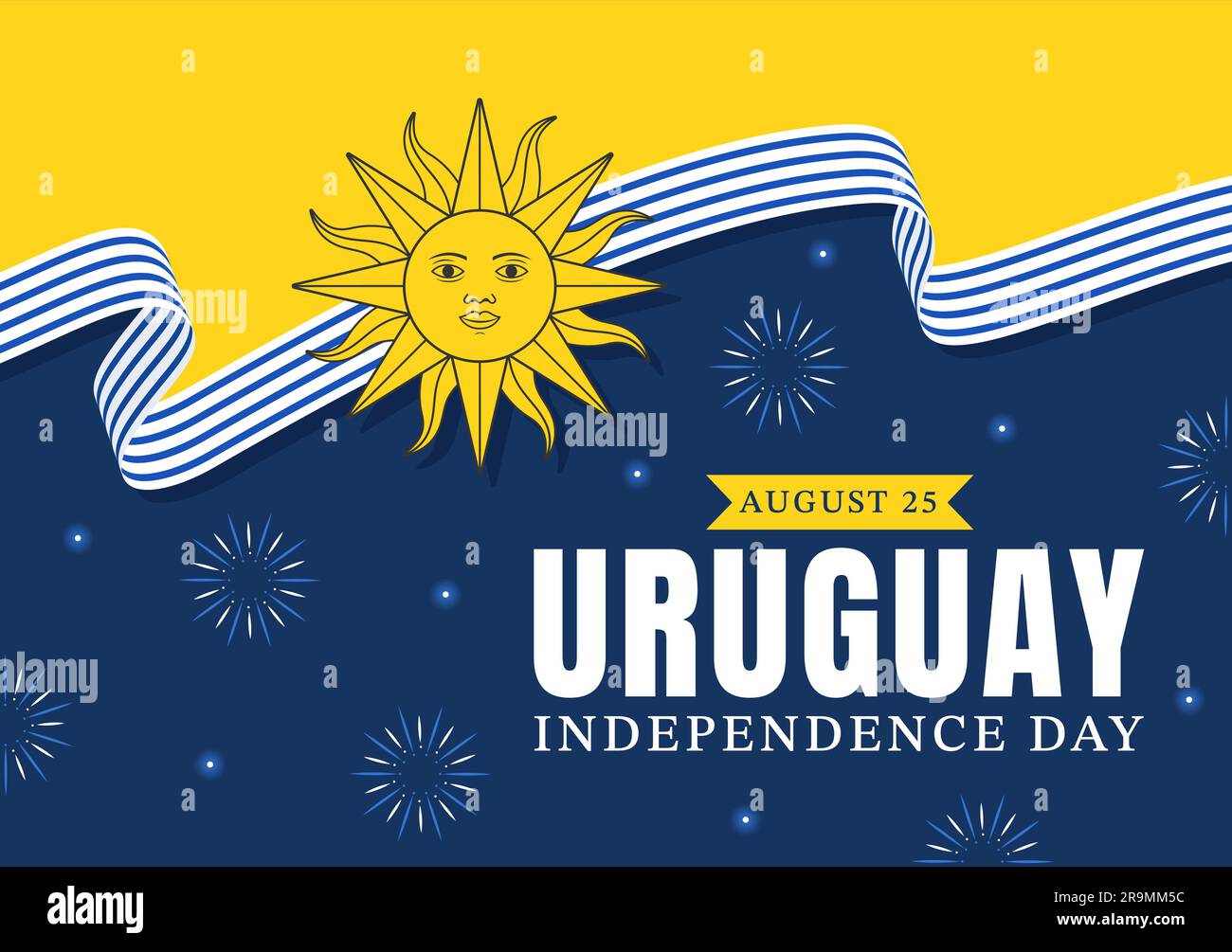 Happy Uruguay Independence Day Vector Illustration on 25 August with