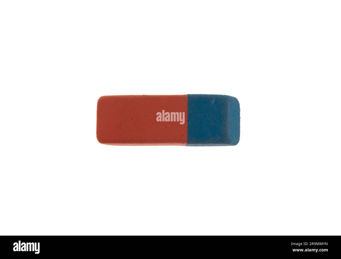 Eraser isolated on white, top view, School supply Stock Photo