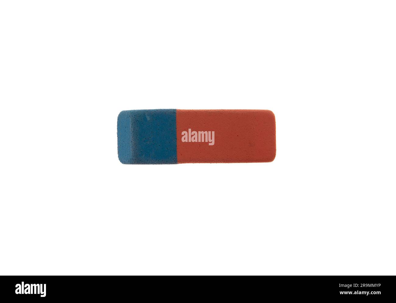 Eraser isolated on white, top view, School supply Stock Photo
