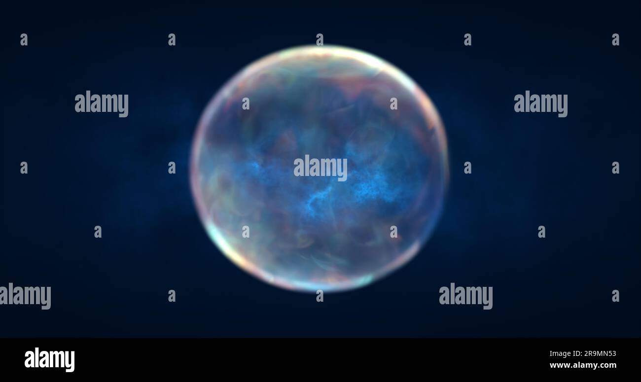 Abstract blue energy sphere round glowing magical digital futuristic ...