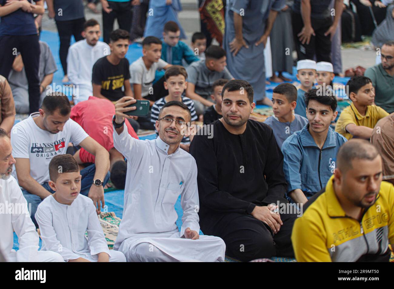 Muslims In Gaza Gaza City, Palestine. 28th June, 2023. Palestinian Muslims perform Eid ...