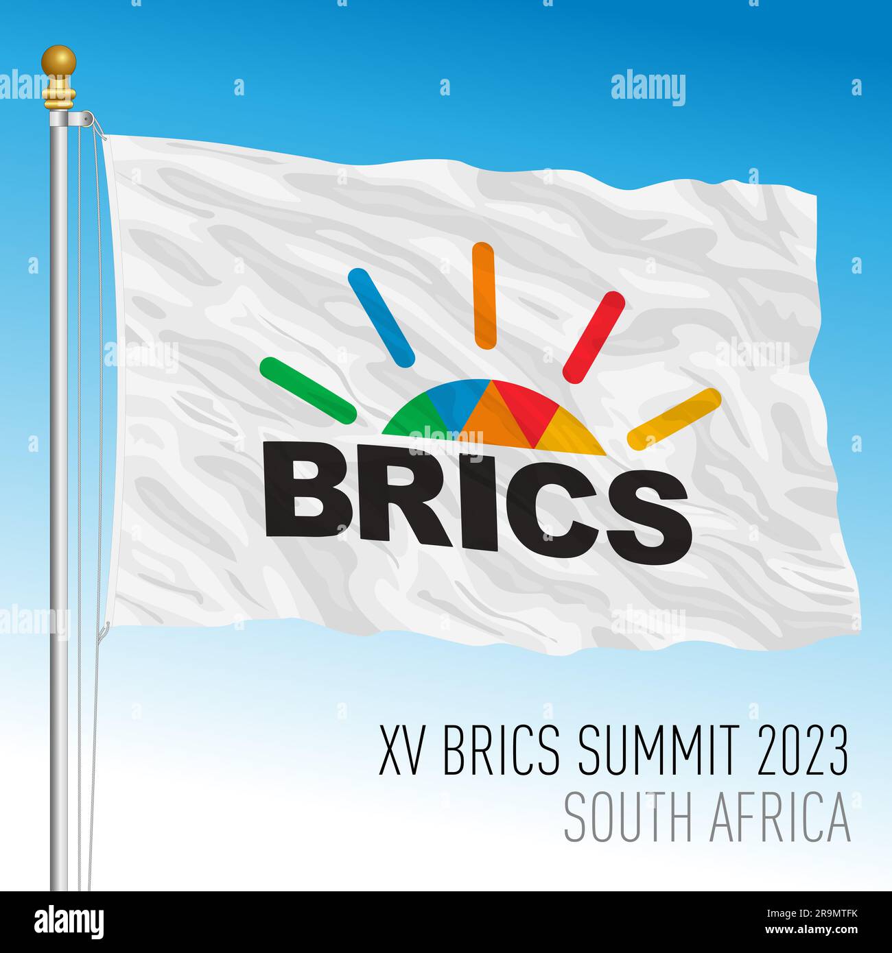 South Africa, year 2023, XV Brics Summit in South Africa pennant flag