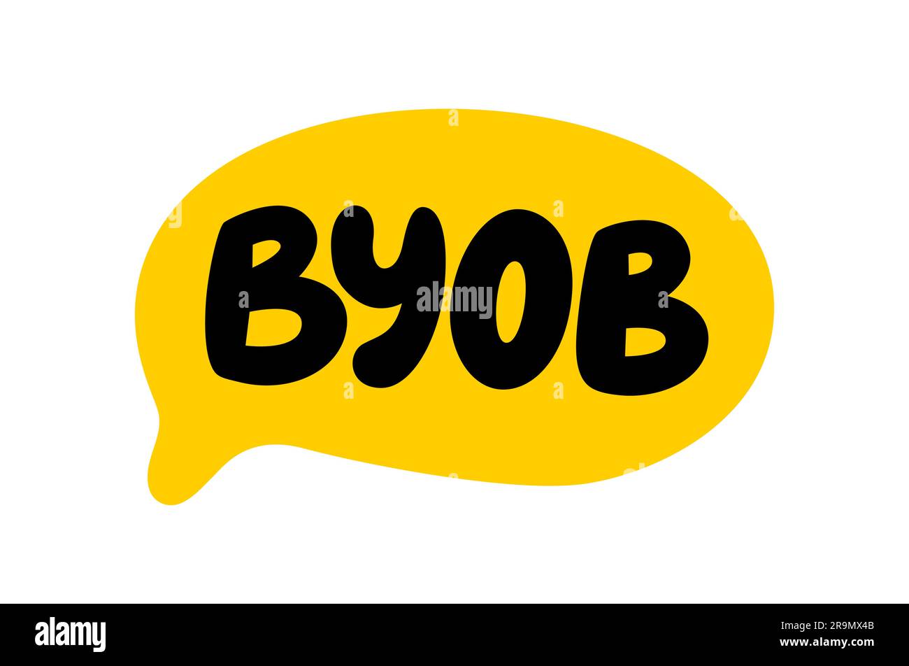 BYOB BRING YOUR OWN BOTTLE used on a party invitation to request that