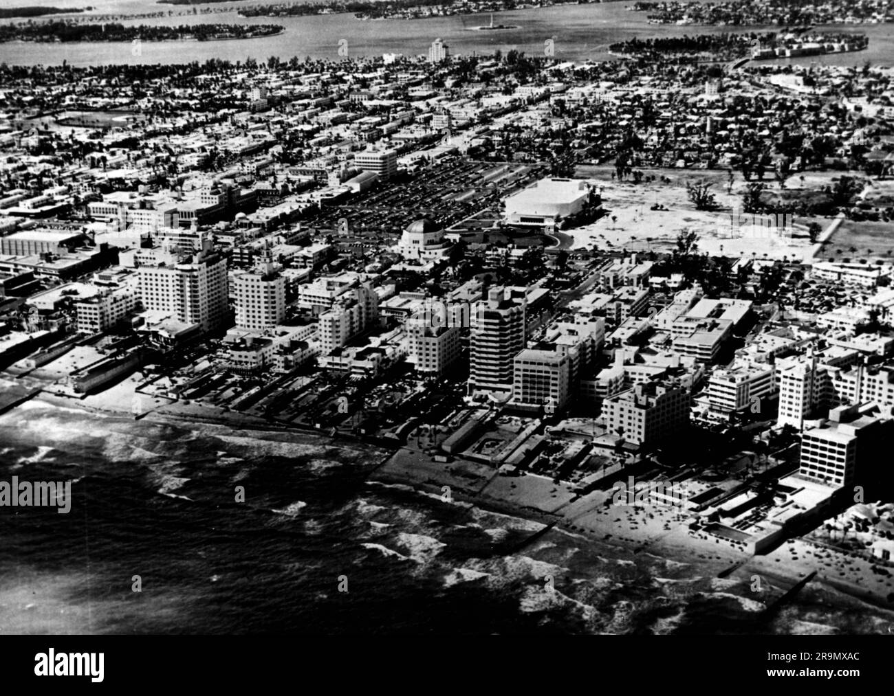 geography / travel historic, USA, cities and communities, Miami Beach, Florida, overview, aeroview, ADDITIONAL-RIGHTS-CLEARANCE-INFO-NOT-AVAILABLE Stock Photo