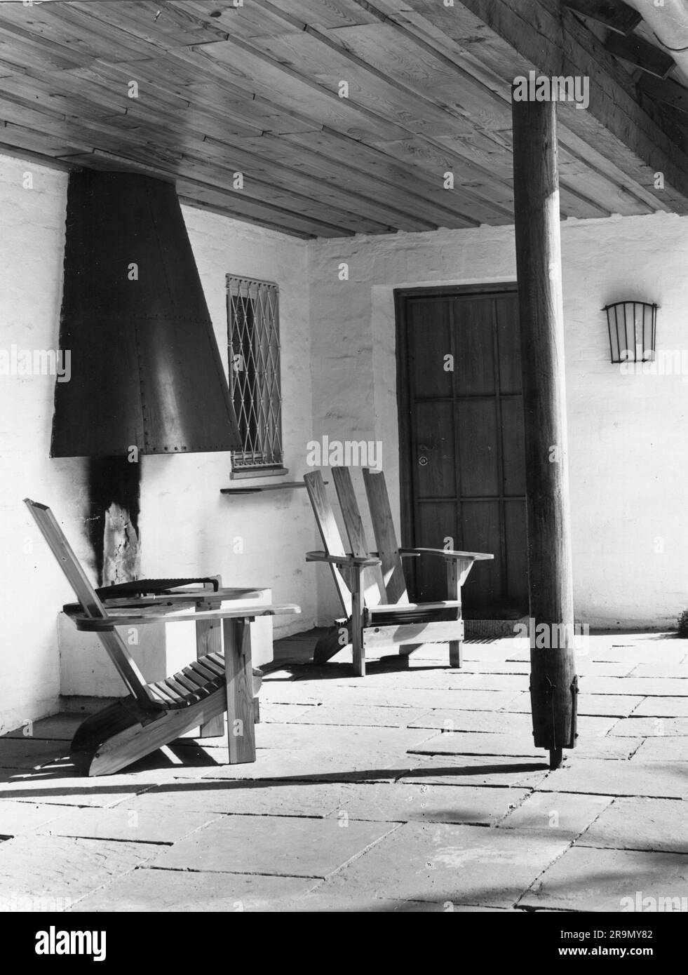 furnishings, veranda, Hamburg, 1950s, ADDITIONAL-RIGHTS-CLEARANCE-INFO-NOT-AVAILABLE Stock Photo