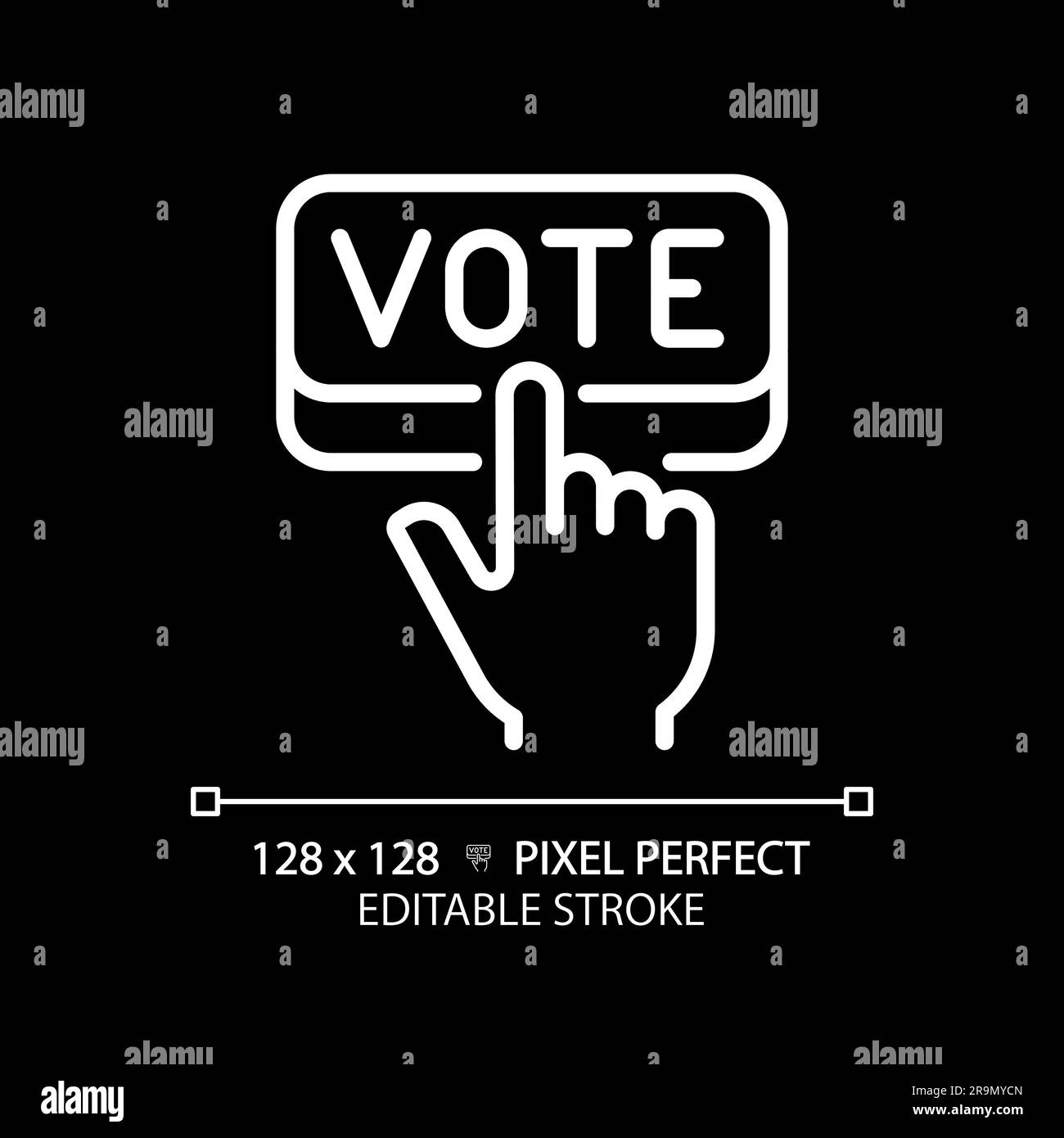 2D pixel perfect hand voting icon for dark mode Stock Vector Image ...