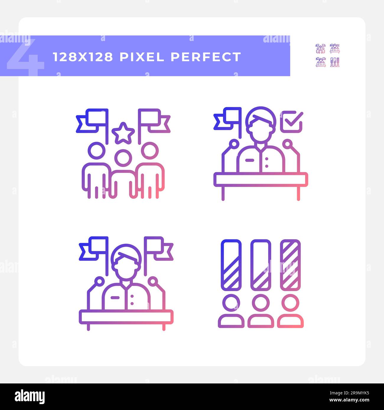 Illustration of various gradient voting icons Stock Vector Image & Art ...