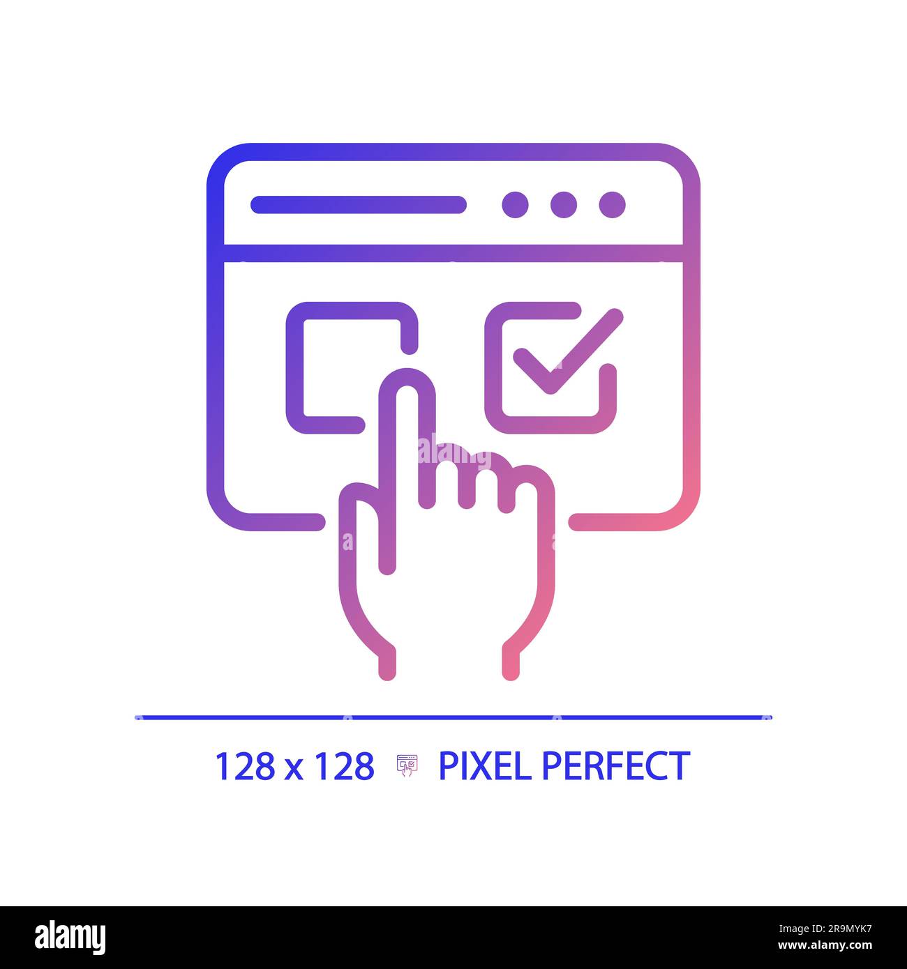 Pixel perfect gradient electronic voting icon Stock Vector