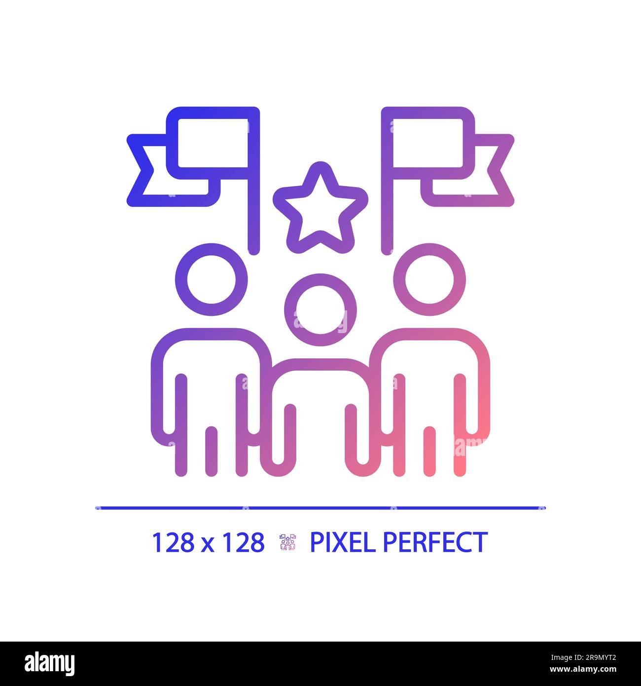 Pixel perfect gradient election candidates Stock Vector