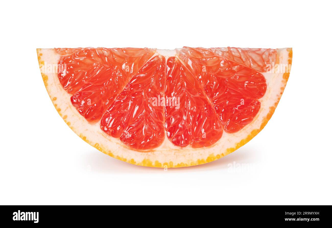 Cut grapefruit placed on a white background. Stock Photo