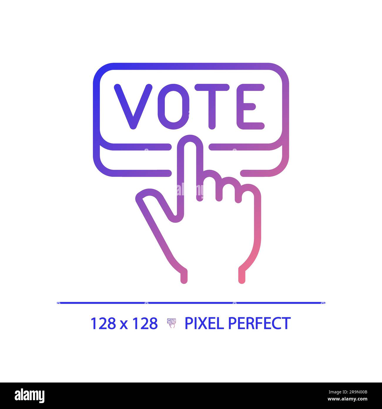Pixel perfect gradient hand voting icon Stock Vector